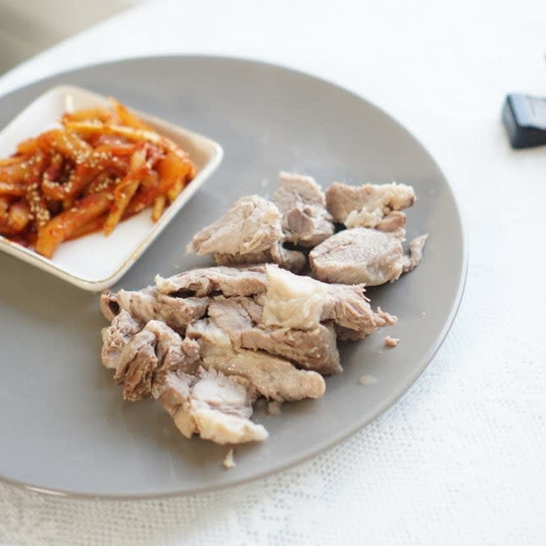 압력솥 수육 삶기 돼지고기 수육 부위는 앞다리살로 했어요