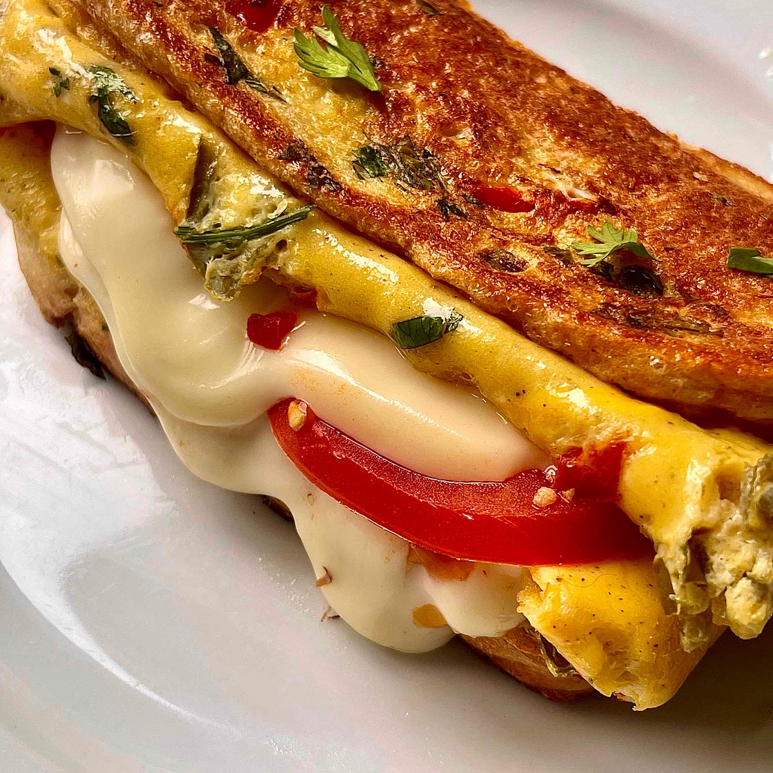 Toasted  cheese and egg sandwich