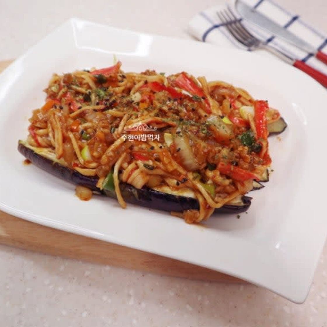 사천요리 중국식 가지볶음 고기 대신 동그랑땡으로 덮밥소스 만드는법