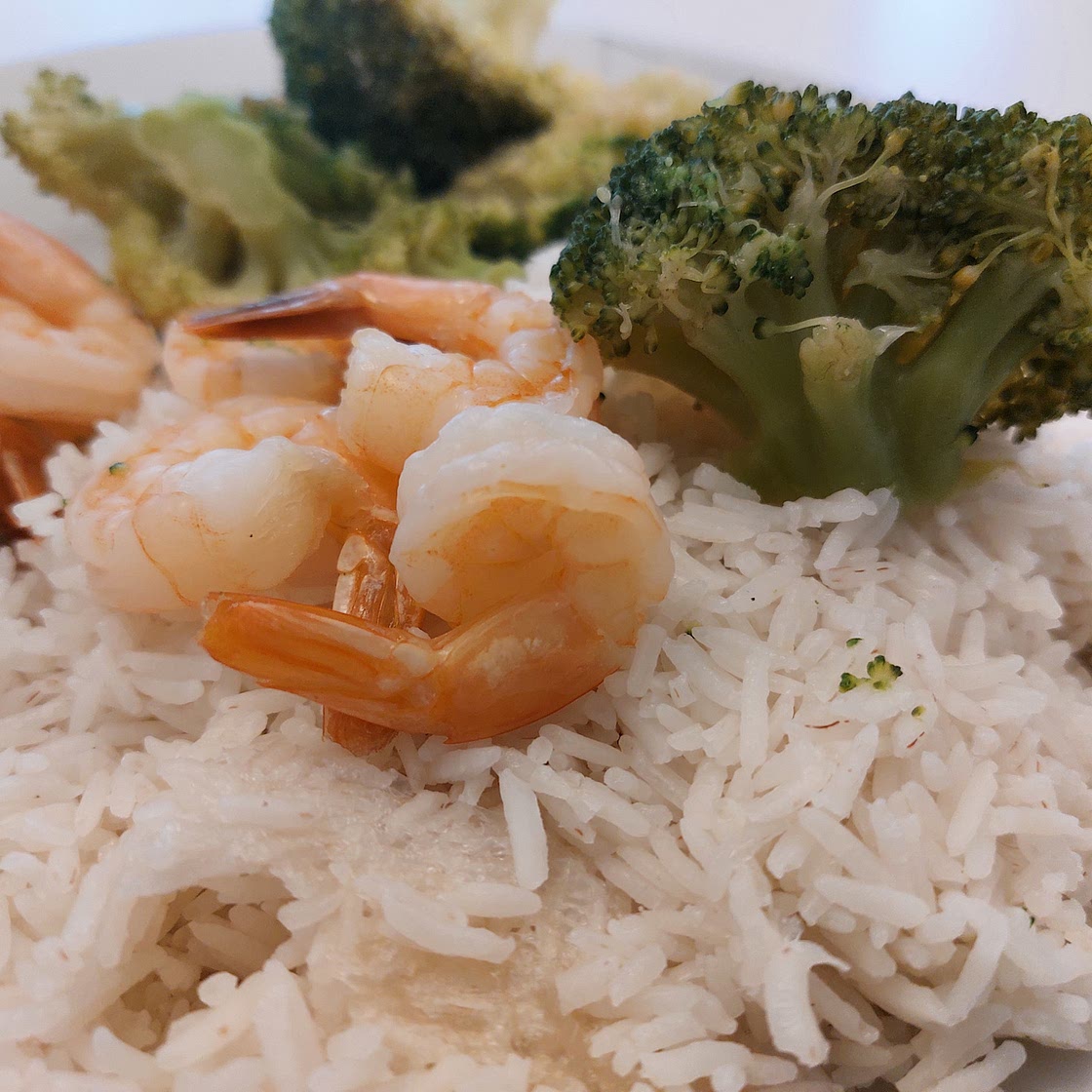 Steamed Shrimp with Basmati Rice and Broccoli