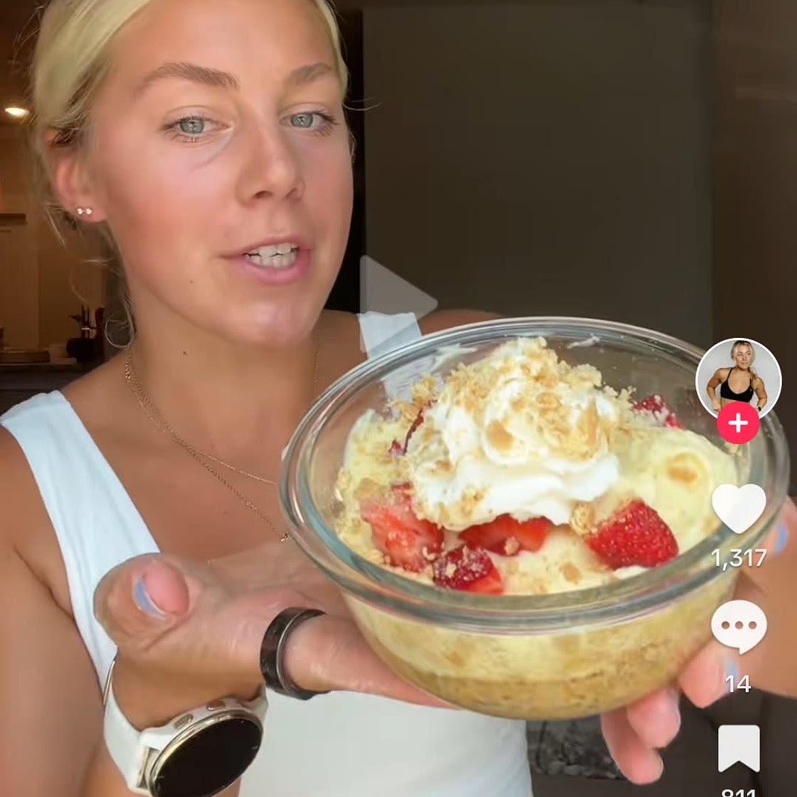High Protein Strawberry Cheesecake