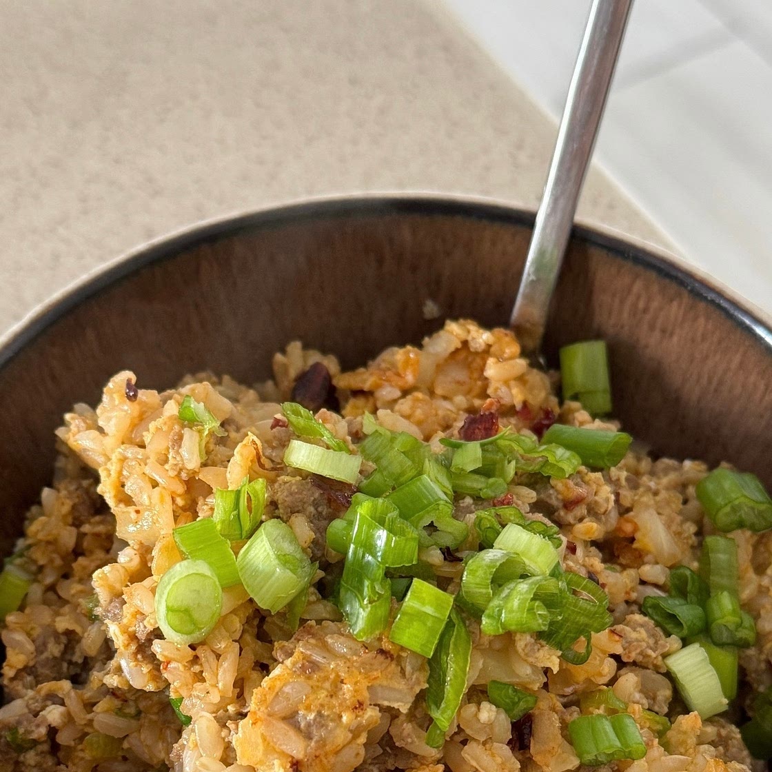 Beef Chili Rice with Green Onion