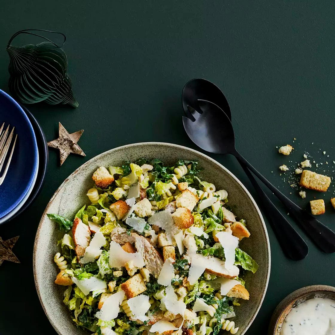 chicken and kale pasta salad