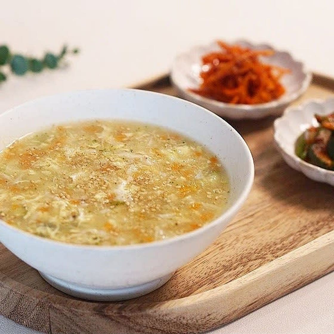 버섯계란야채죽 계란죽 끓이는 법