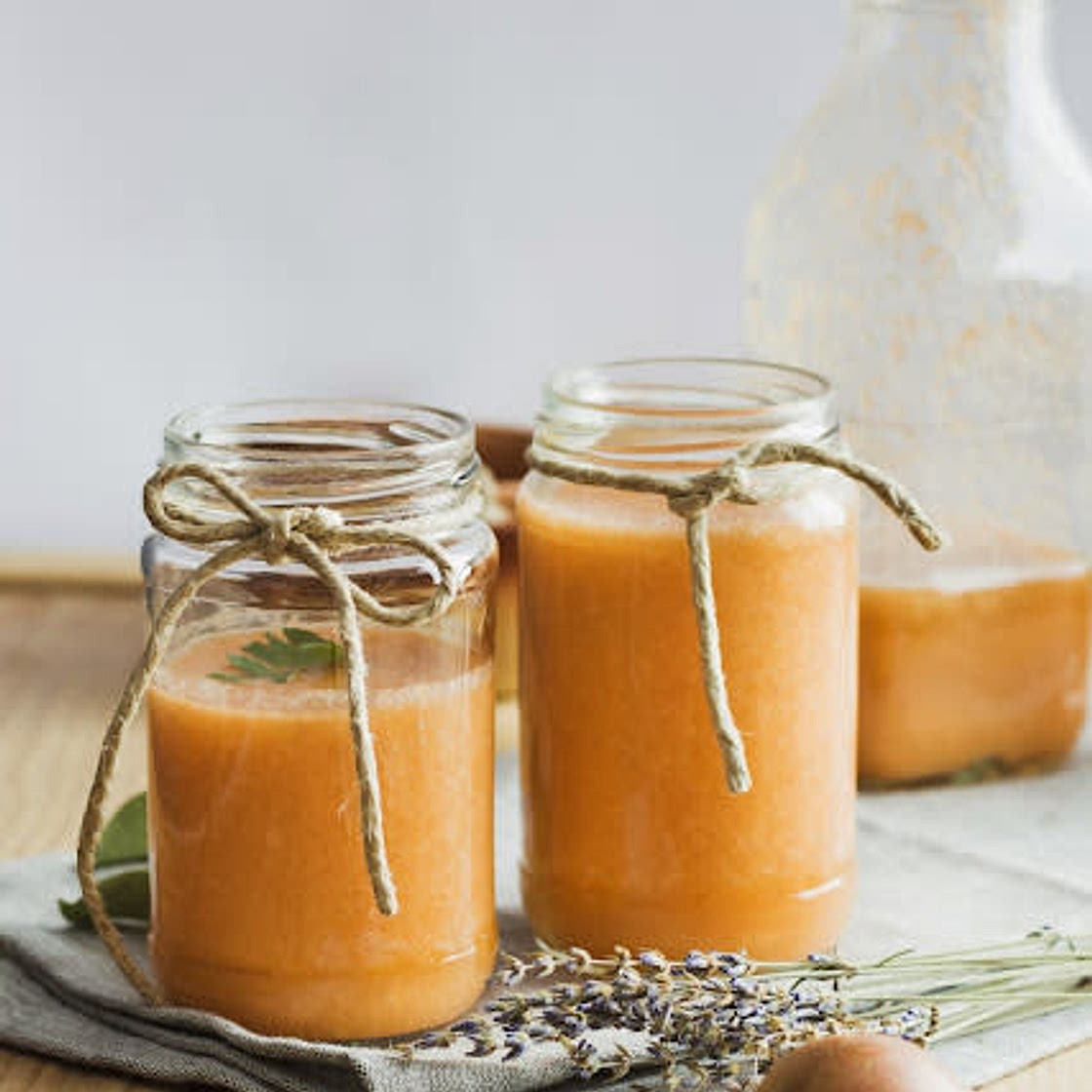Carrot pear lavender smoothie