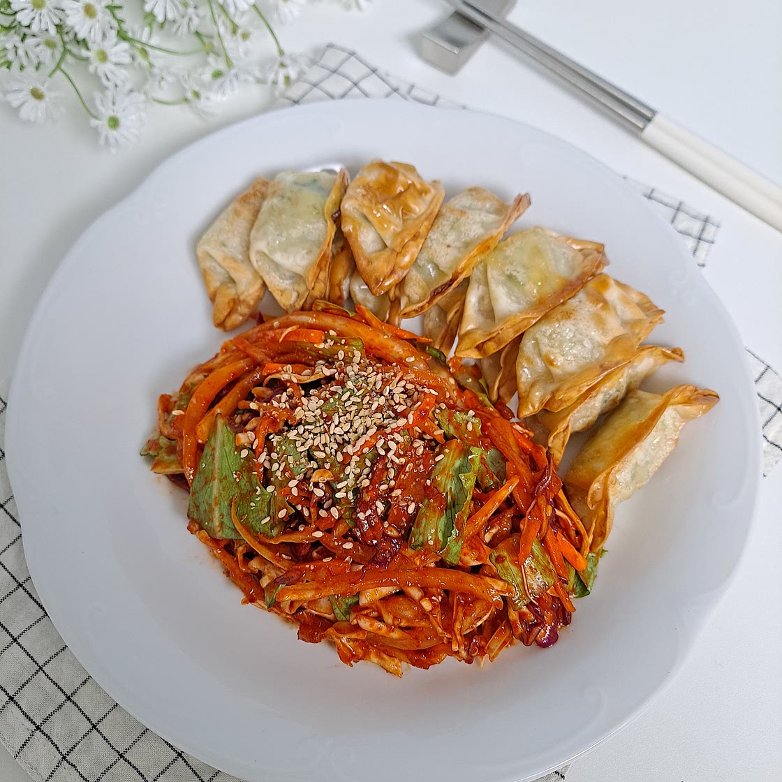 비빔야채만두&비빔만두 야채양념장