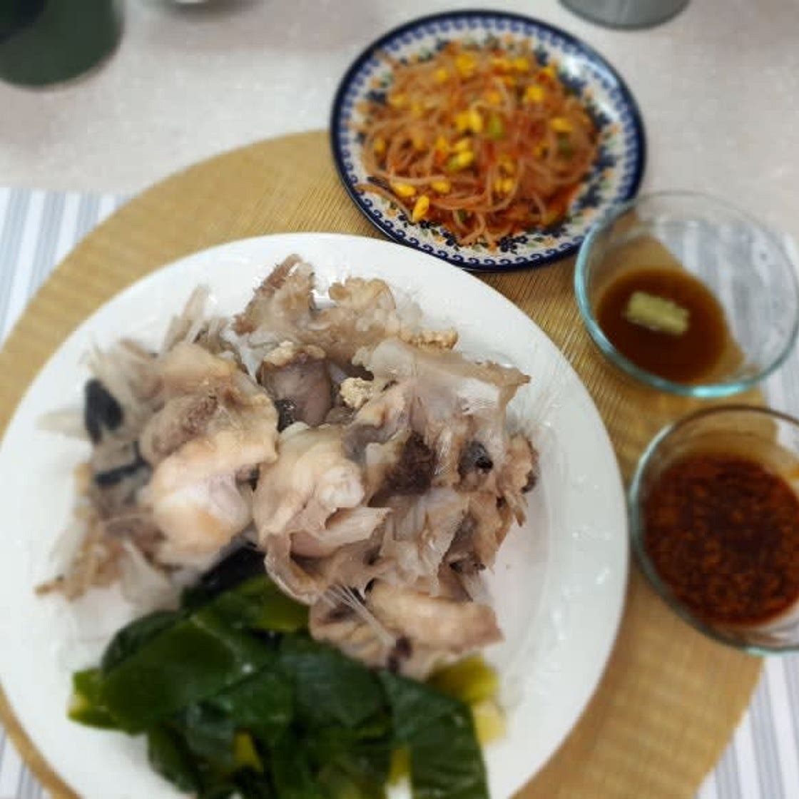 아구수육과 콩나물초무침