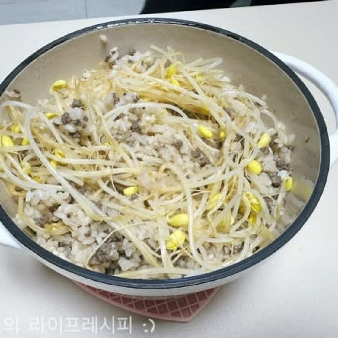 콩나물밥 만들기 소고기 콩나물 솥밥 다진소고기 콩나물 냄비밥 양념장 달래장 콩나물밥