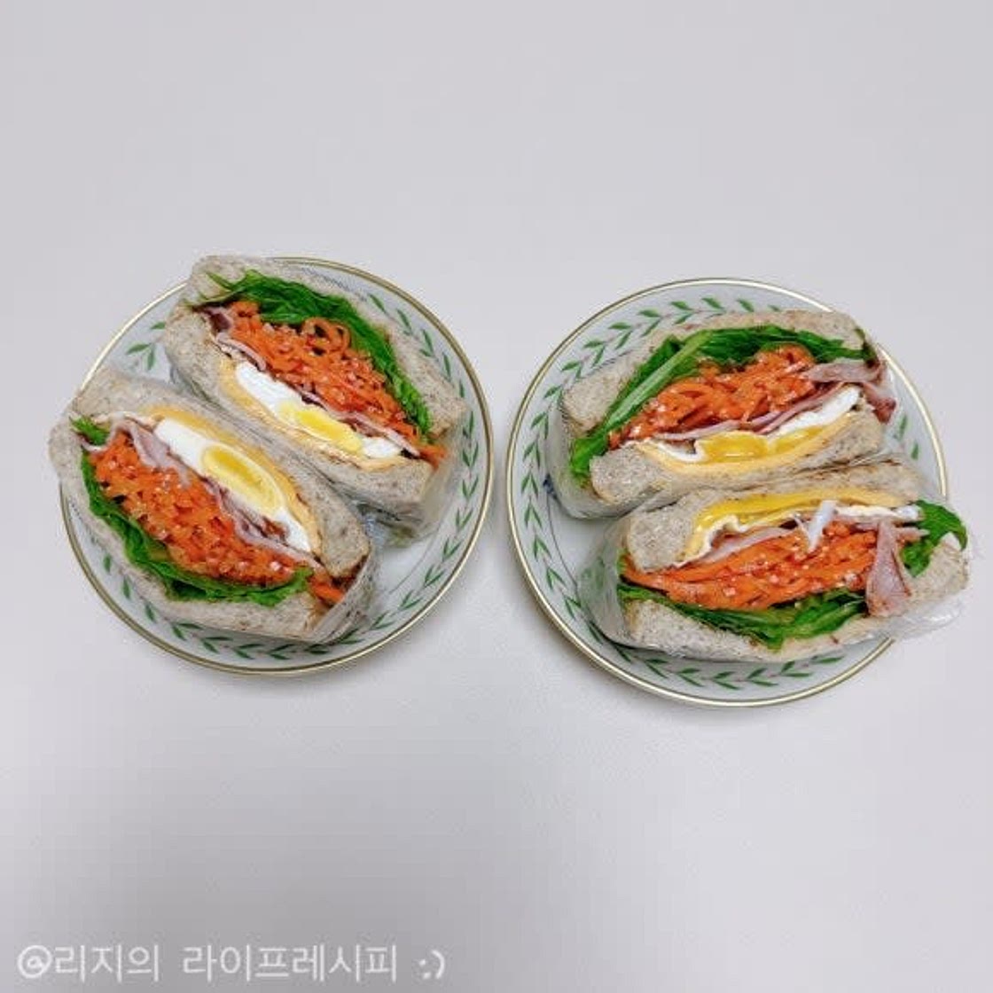 당근라페 샌드위치 만들기 매직랩 샌드위치 다이어트 샌드위치 만들기