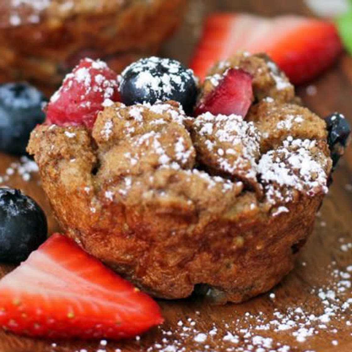 Berry French toast muffins