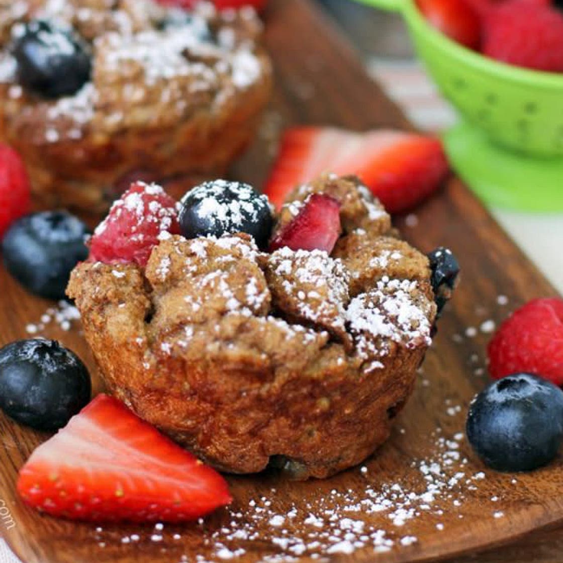 Berry French toast muffins