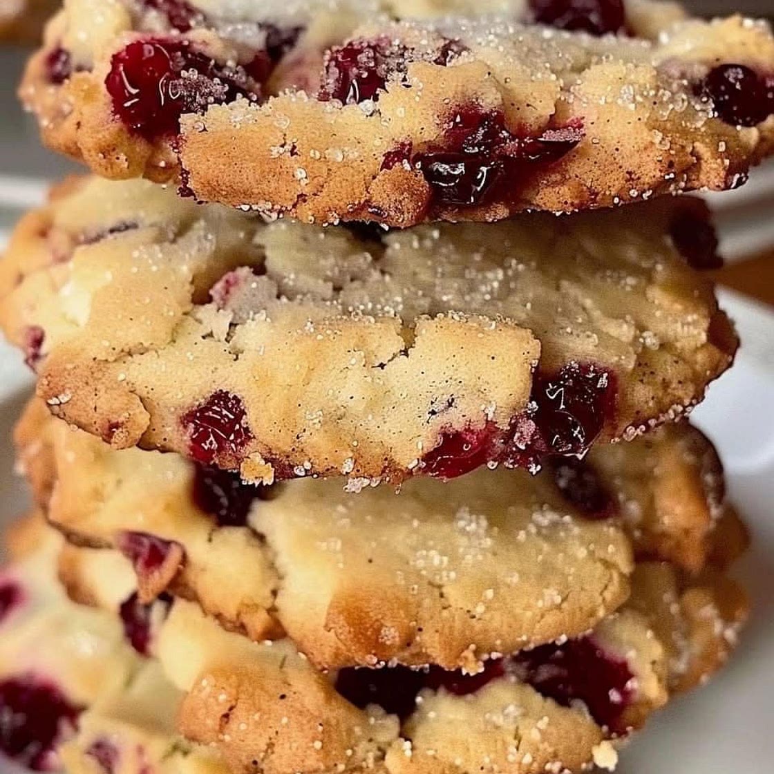 Orange and cranberry shortbread cookies