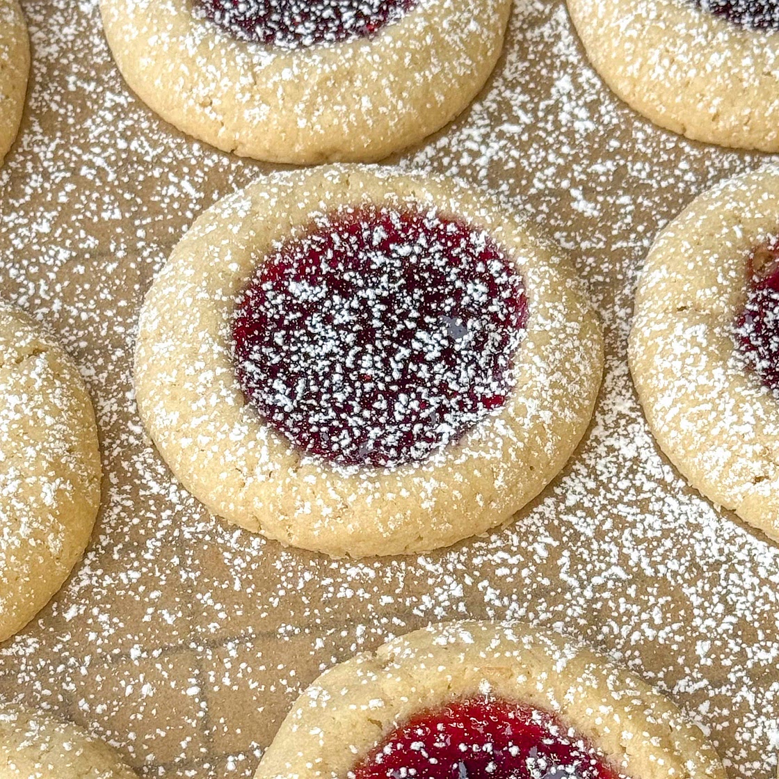 Raspberry Thumbprint Cookies 