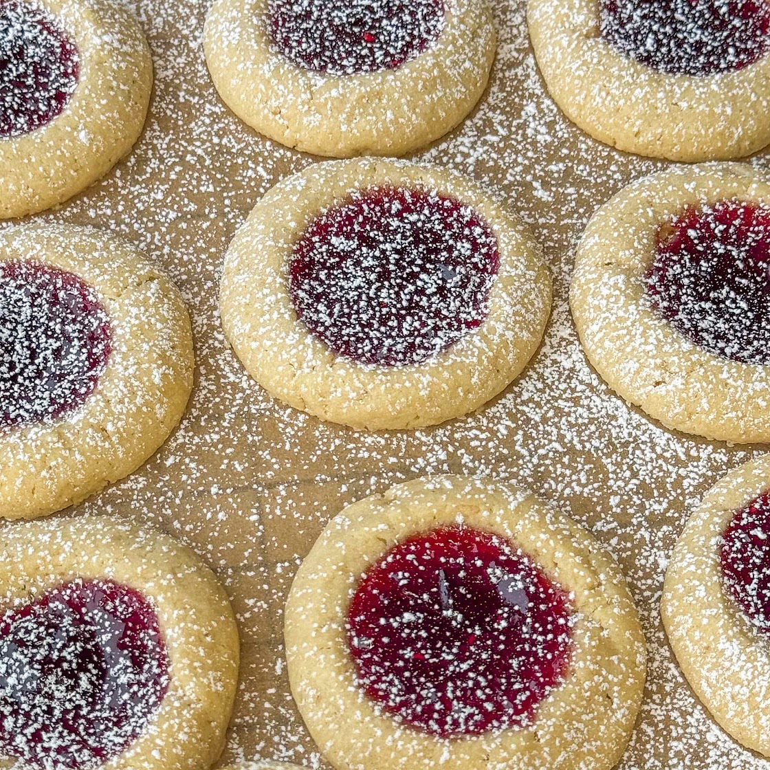 Raspberry Thumbprint Cookies 