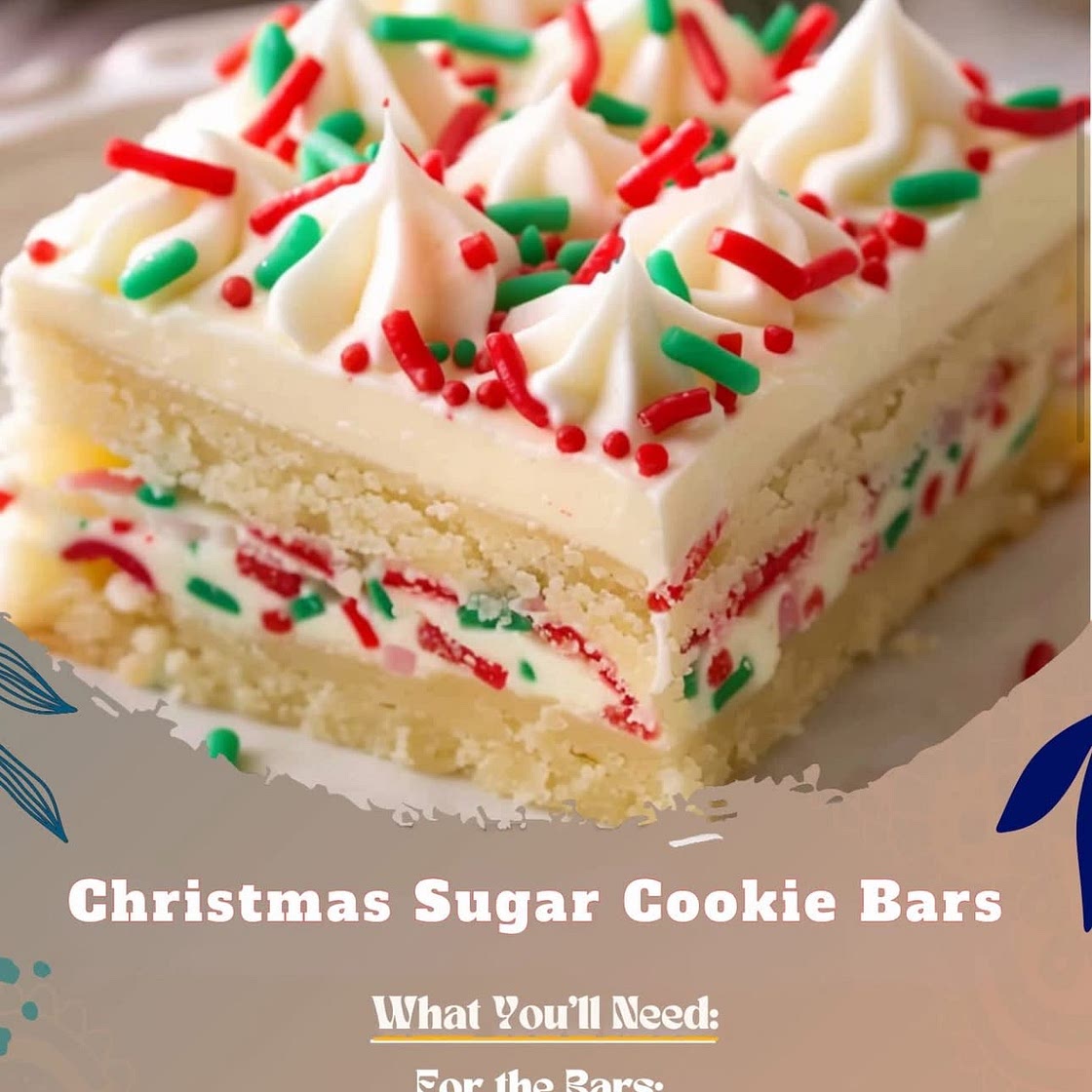 Christmas sugar cookie bars