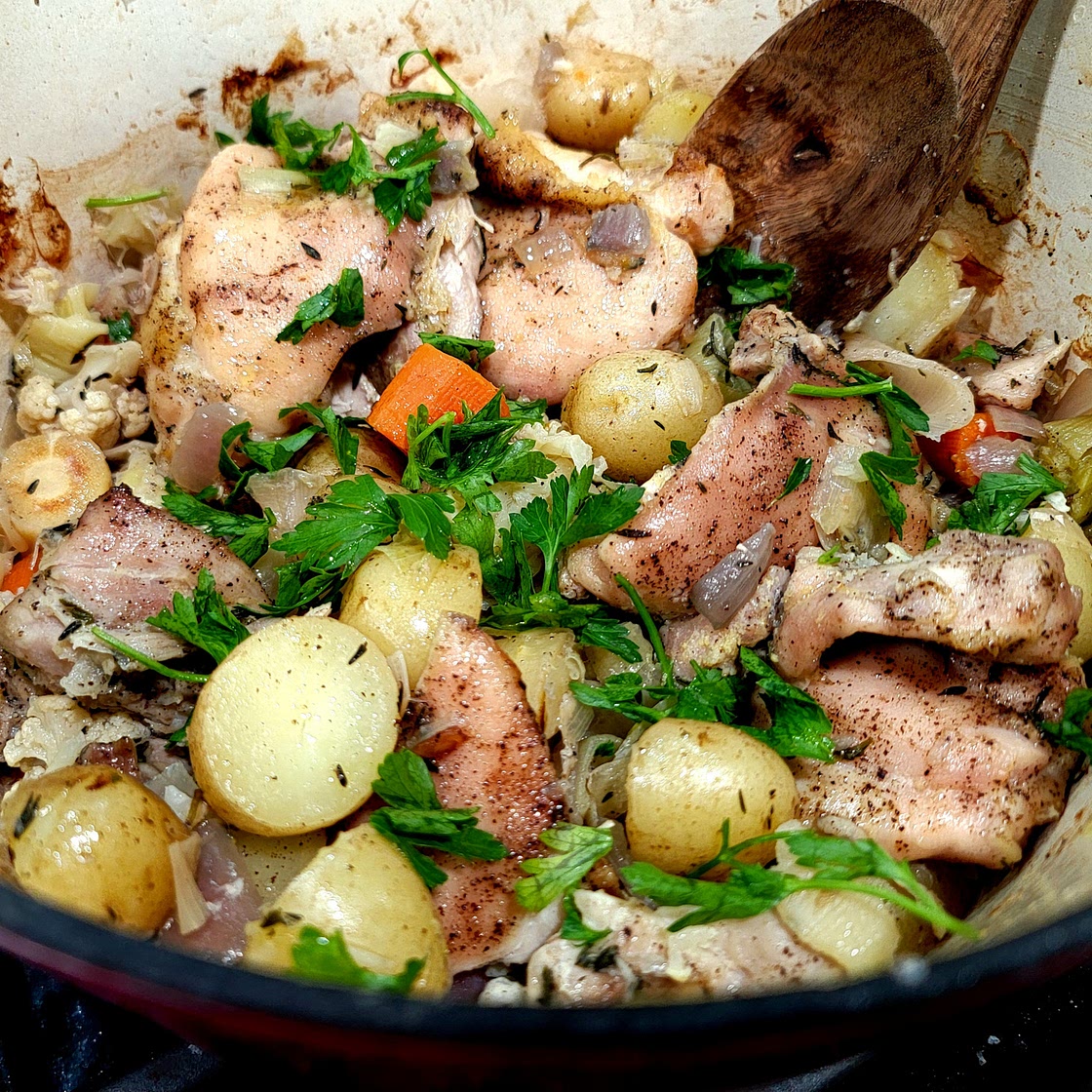 Slow Cooked Chicken in a Pot