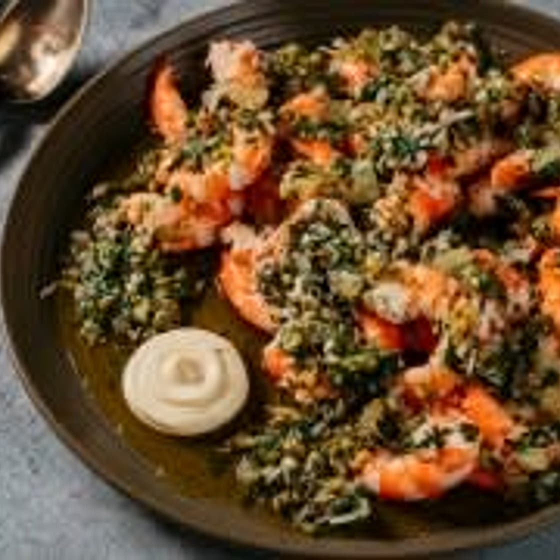 Prawns with tartare vinaigrette