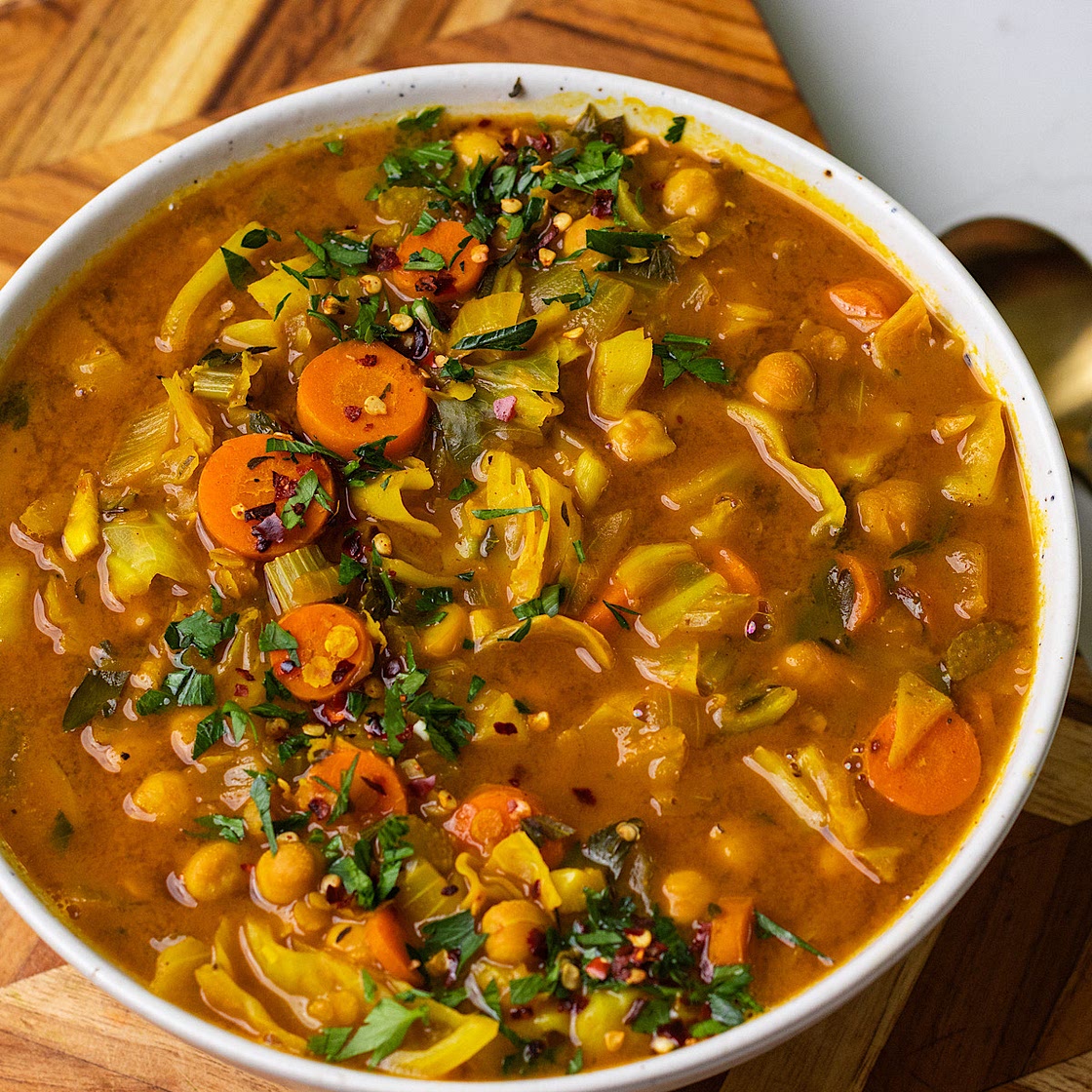 Miso Cabbage Red Lentil Soup