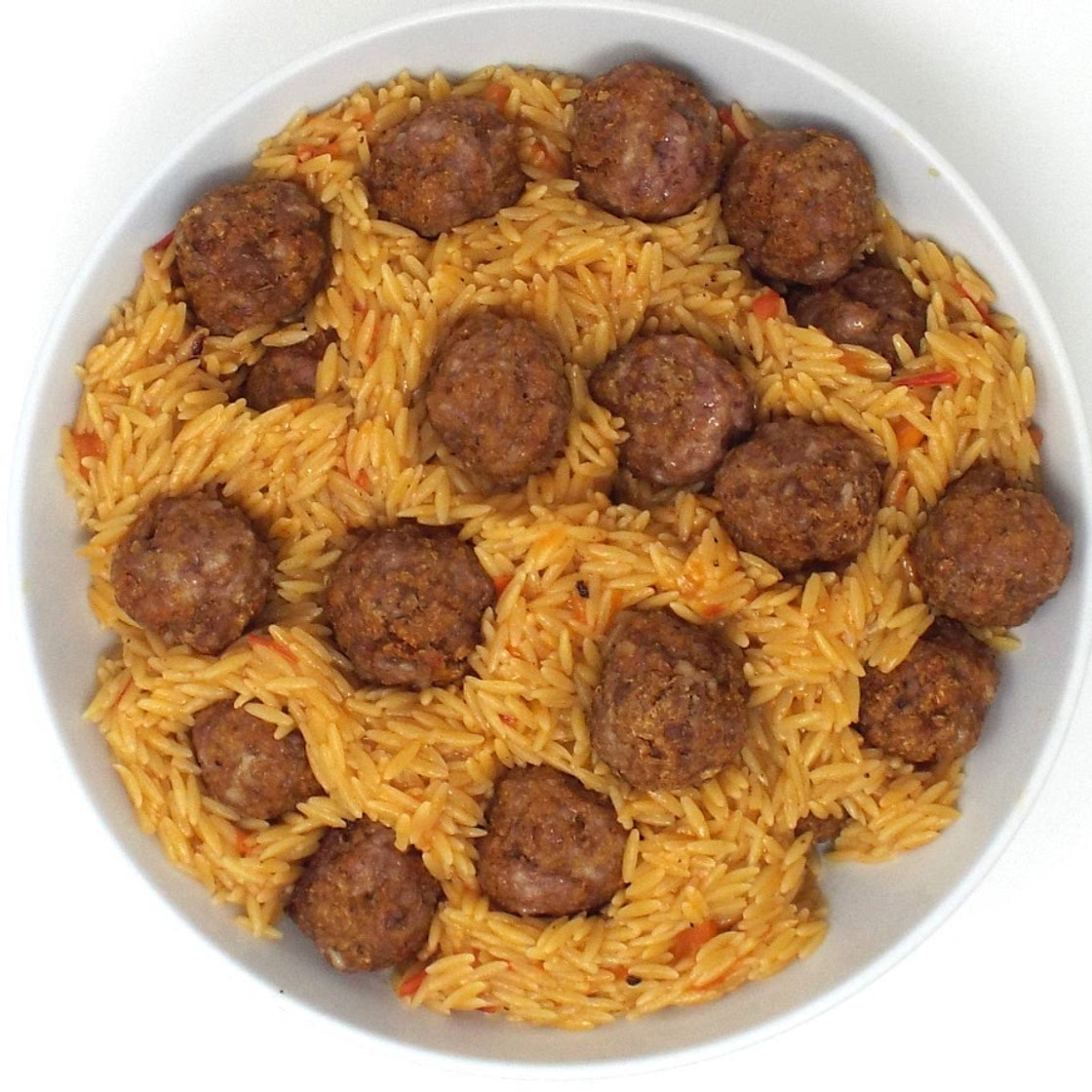 Spanish Orzo with Chorizo Meatballs
