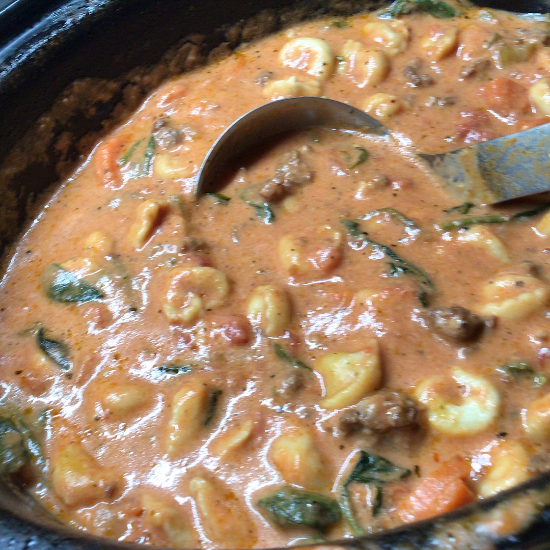 Crockpot Tortellini Soup with Sausage