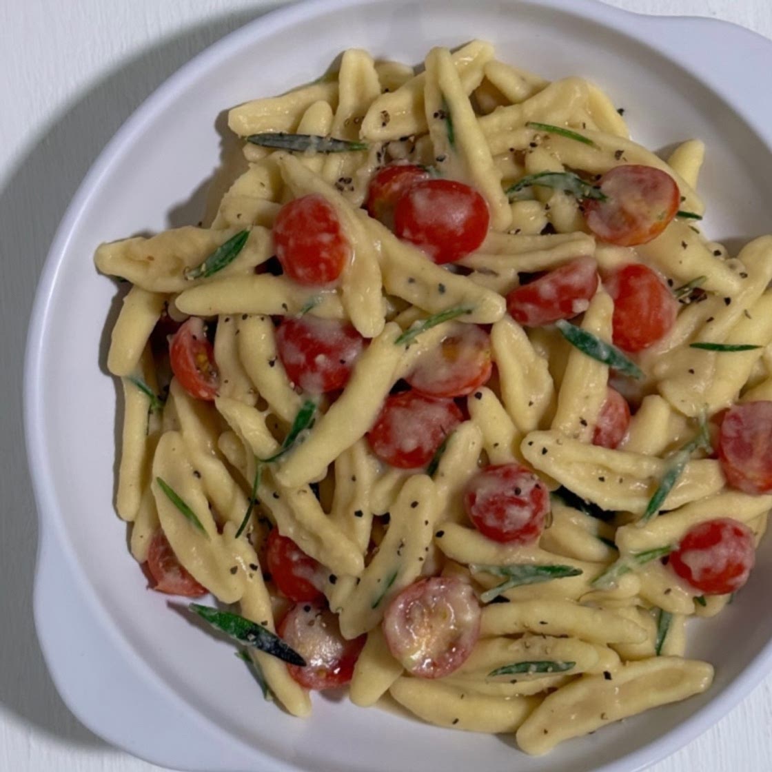 Capunti in Garlic and White Bean Sauce