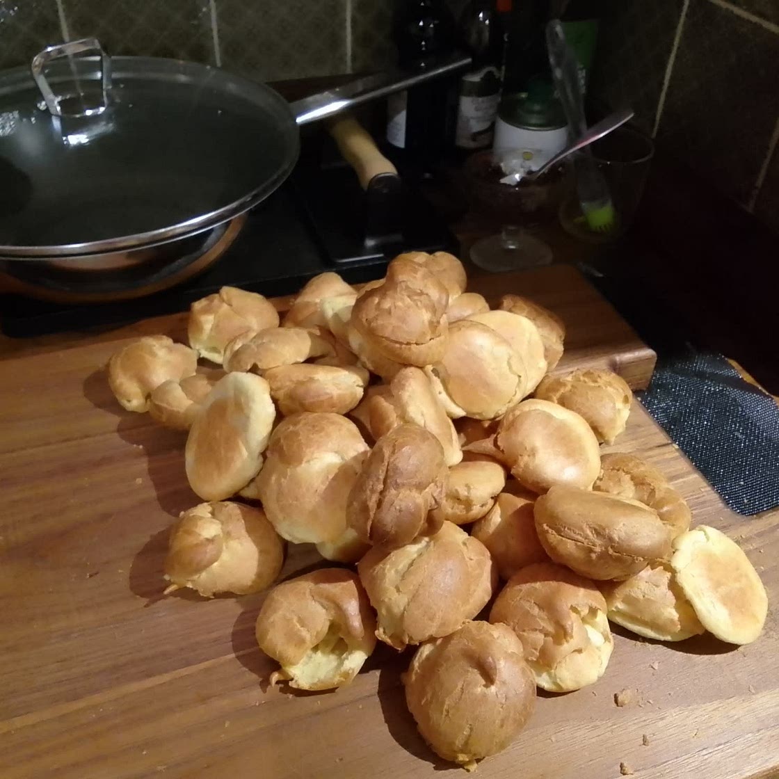 Homemade choux-buns