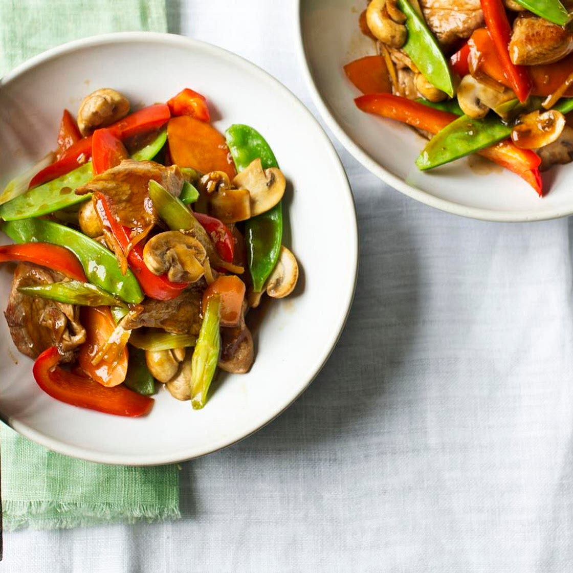 Stir-fried pork with ginger and soy