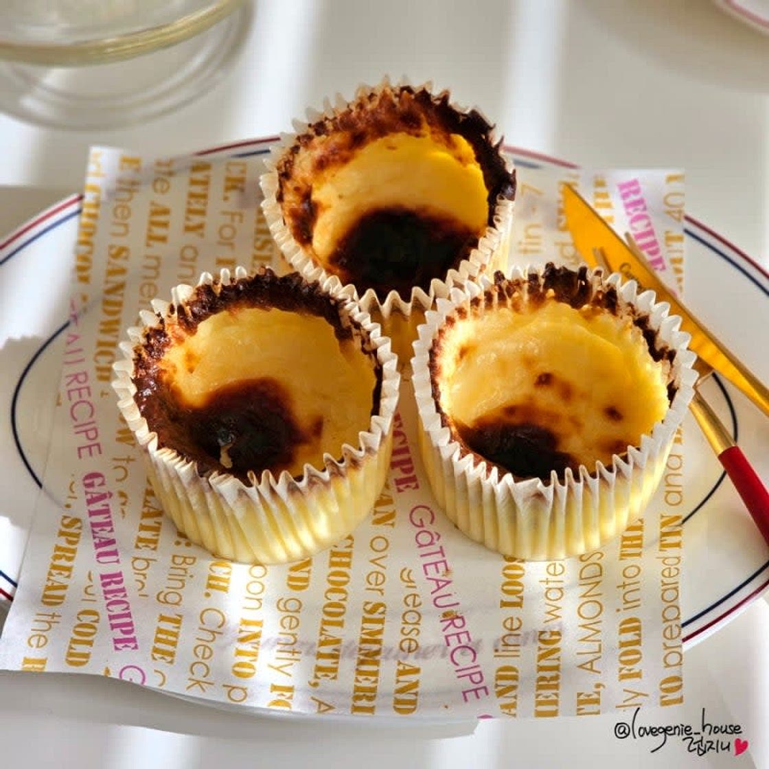 바스크 치즈 케이크 레시피 미니 크림치즈 컵케이크 만들기