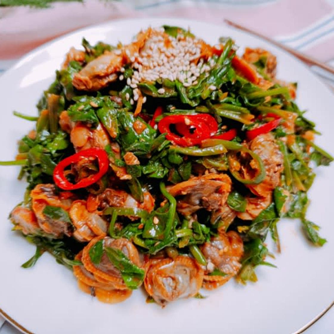 김수미 시금치 꼬막무침