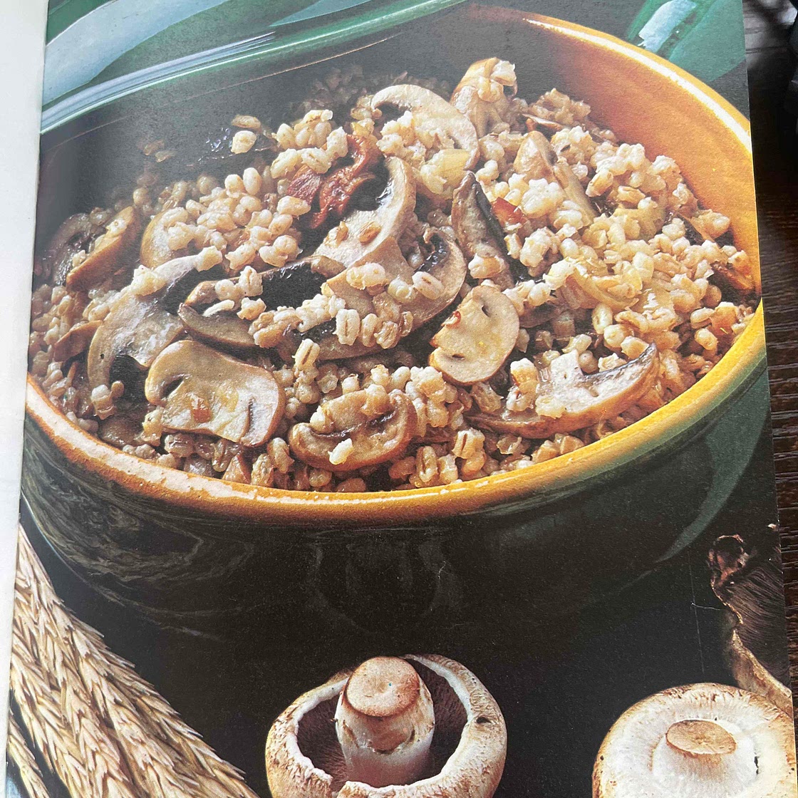 Old Schwartz recipe barley, mushroom and liver casserole 
