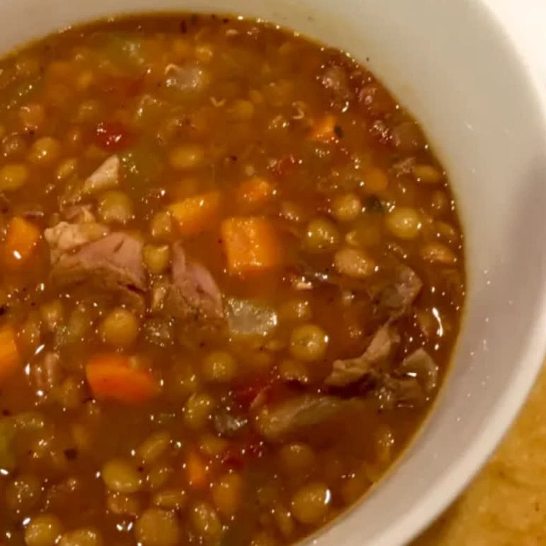 Crock pot lamb and lentil soup