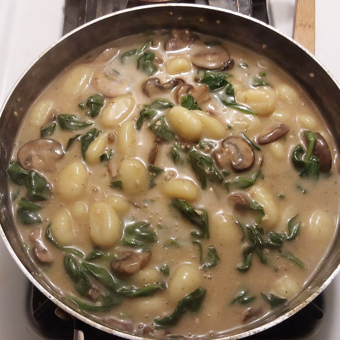 Vegan Gnocchi Mushroom Florentine