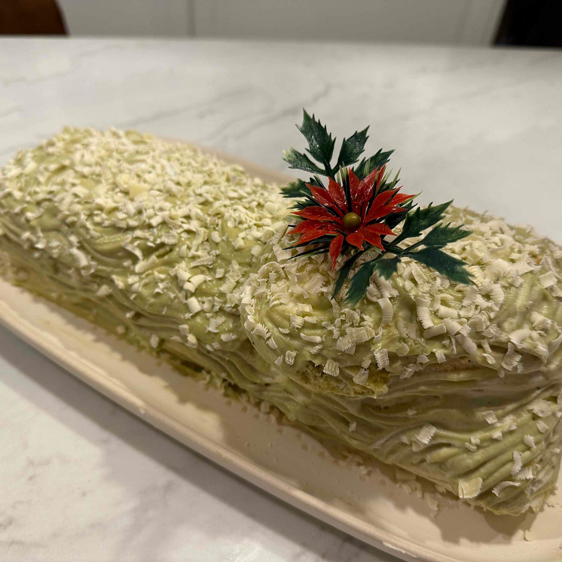 Bûche à la crème de pistache 