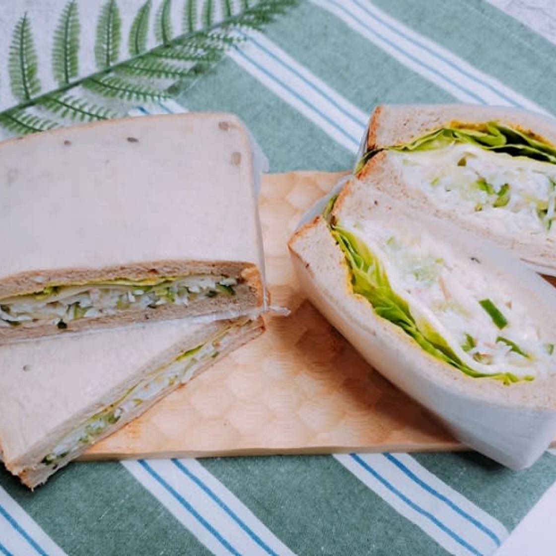 와시비 오이 크래미 샌드위치