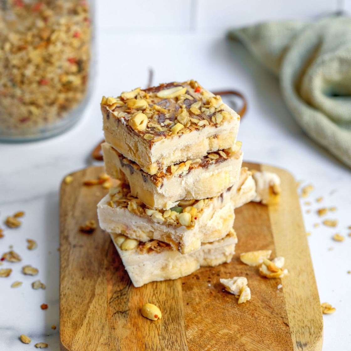 Peanut Butter Banana Cottage Cheese Bark