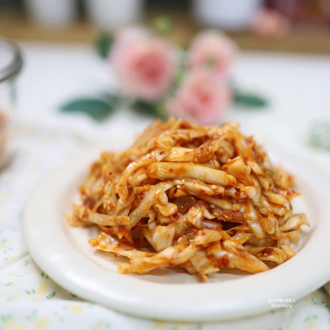 양배추 활용 요리 된장무침 겉절이 나물 반찬 레시피 100g 칼로리