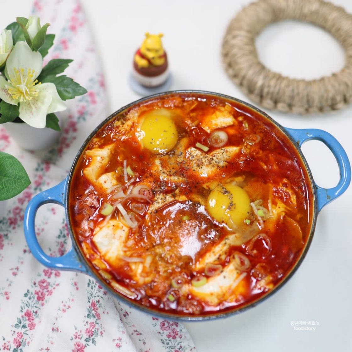스팸 순두부찌개 끓이는법 류수영 순두부찌개 양념장 레시피 재료