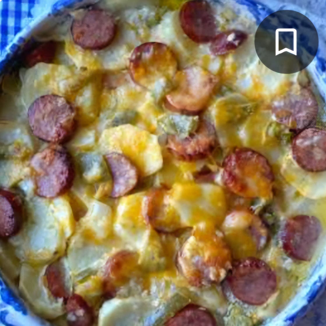 Scalloped potatoes with sausage