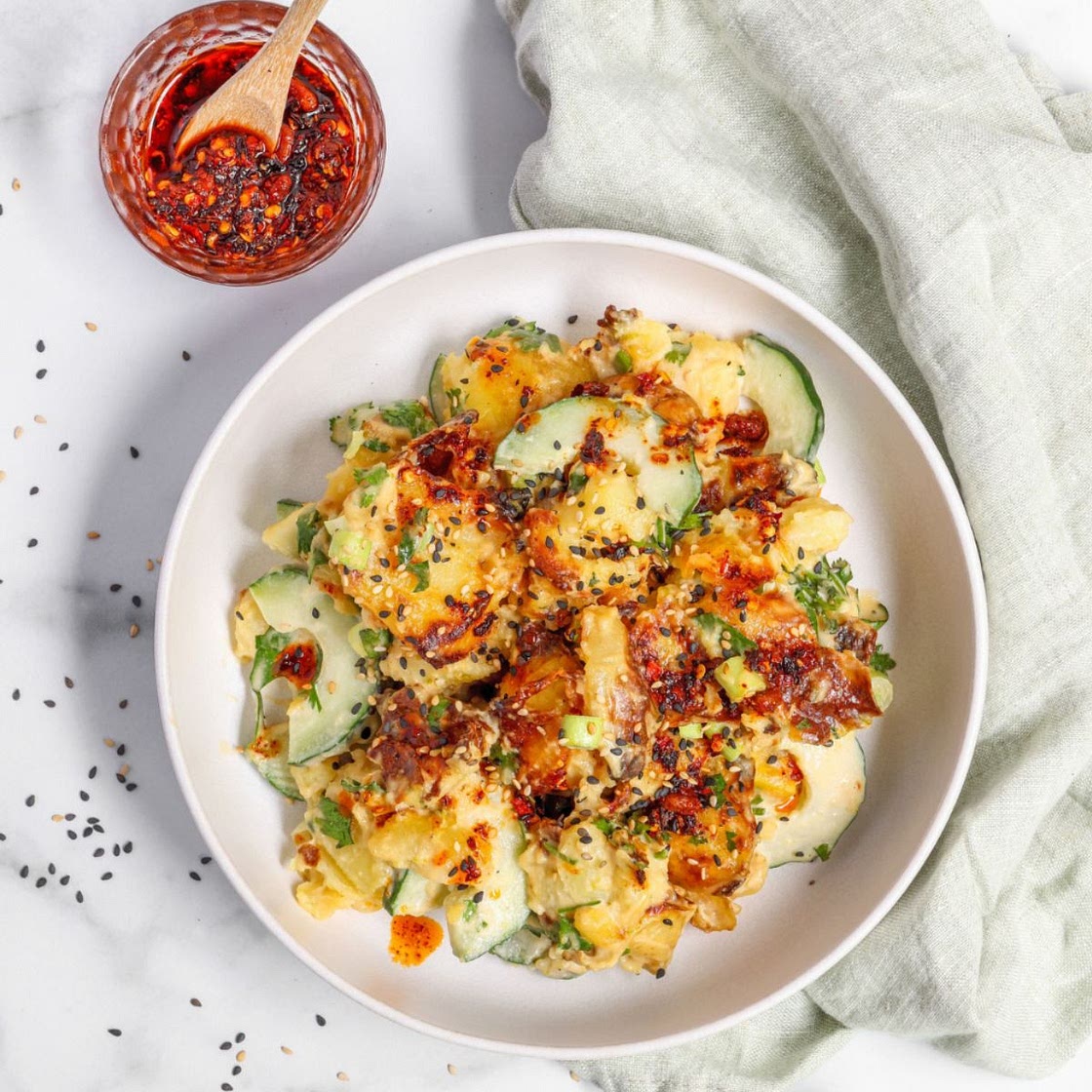 Crispy Smashed Potato Salad