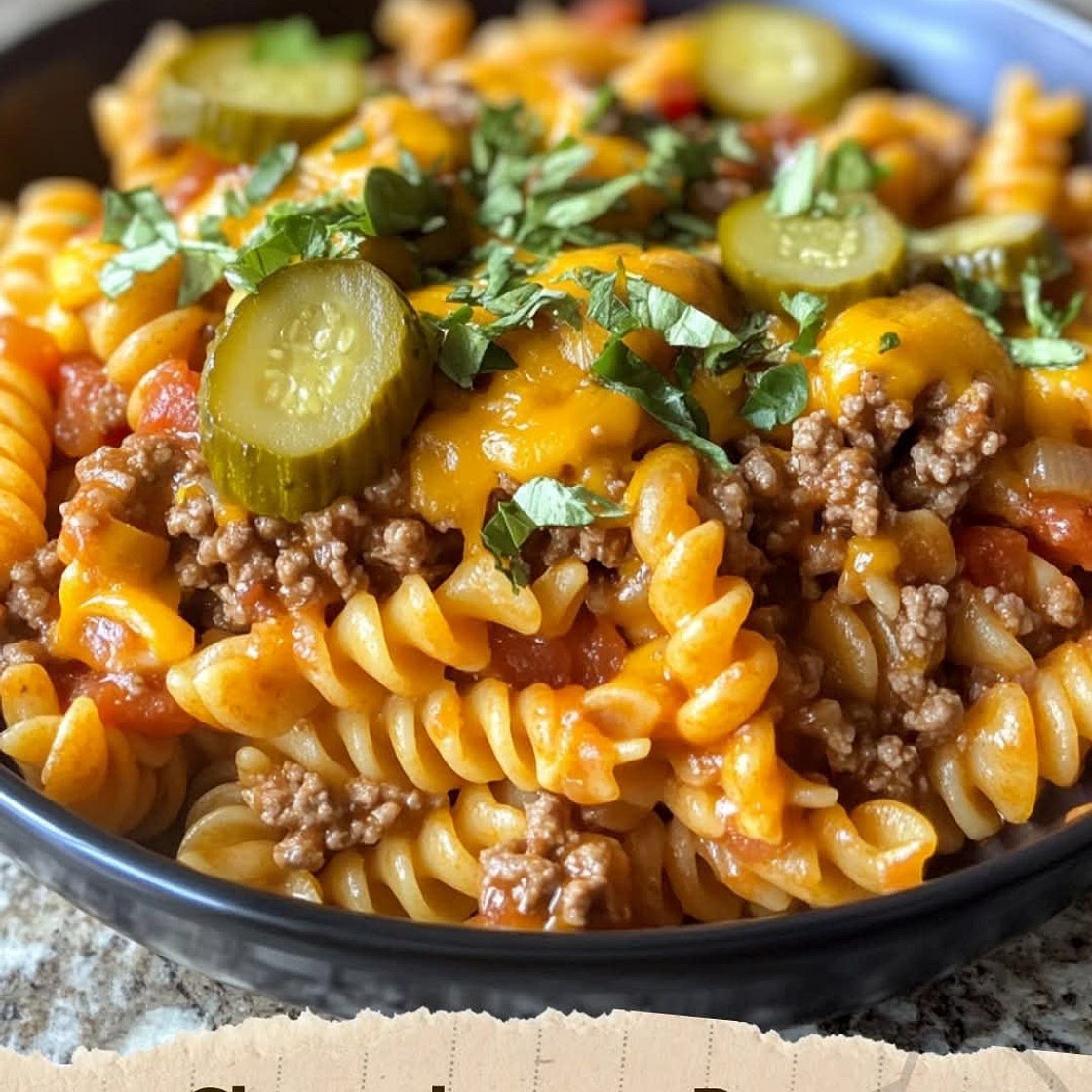 🍝 Cheeseburger Pasta mit Käse 🍔🧀