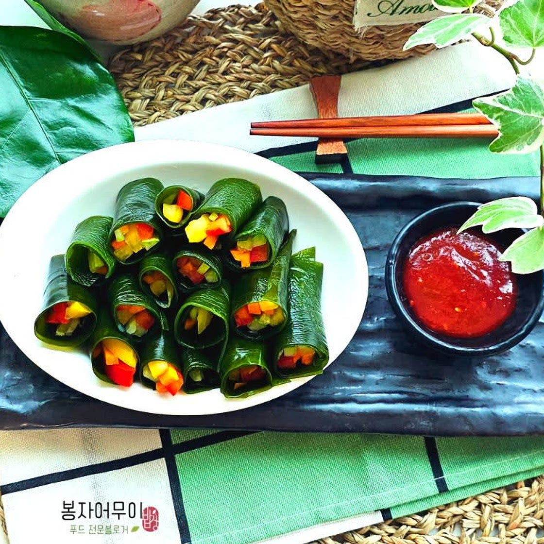 염장 다시마와 야채 초장 쌈