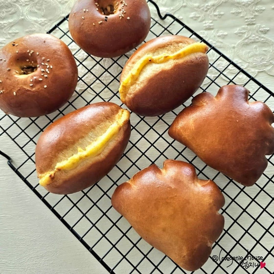 커스터드크림 단팥빵