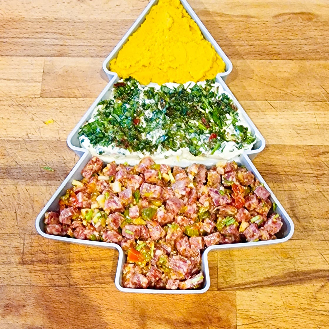 Sapin au fromage frais aux herbes