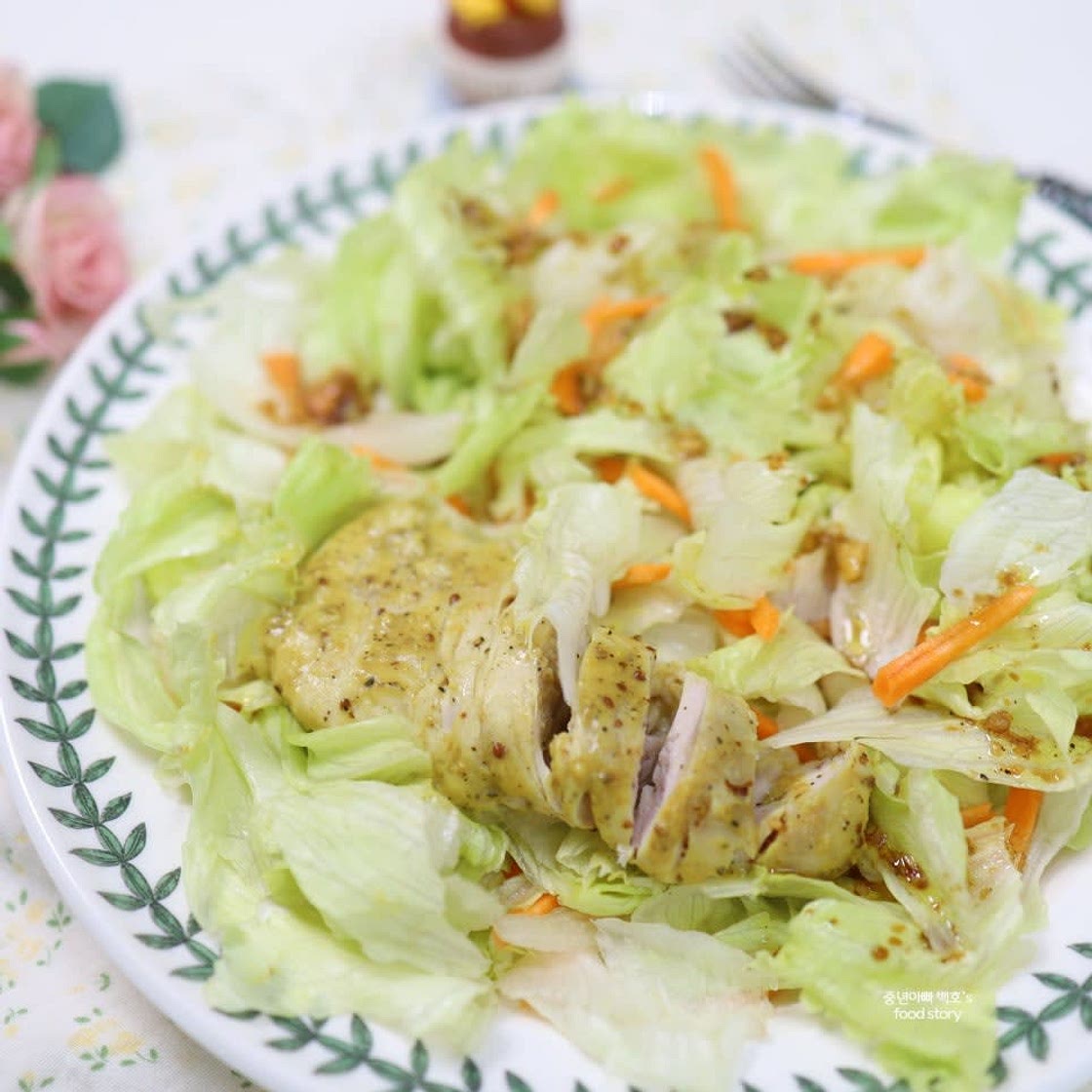 오리엔탈 드레싱 만들기 간장 소스 다이어트 냉동 닭가슴살 샐러드 요리