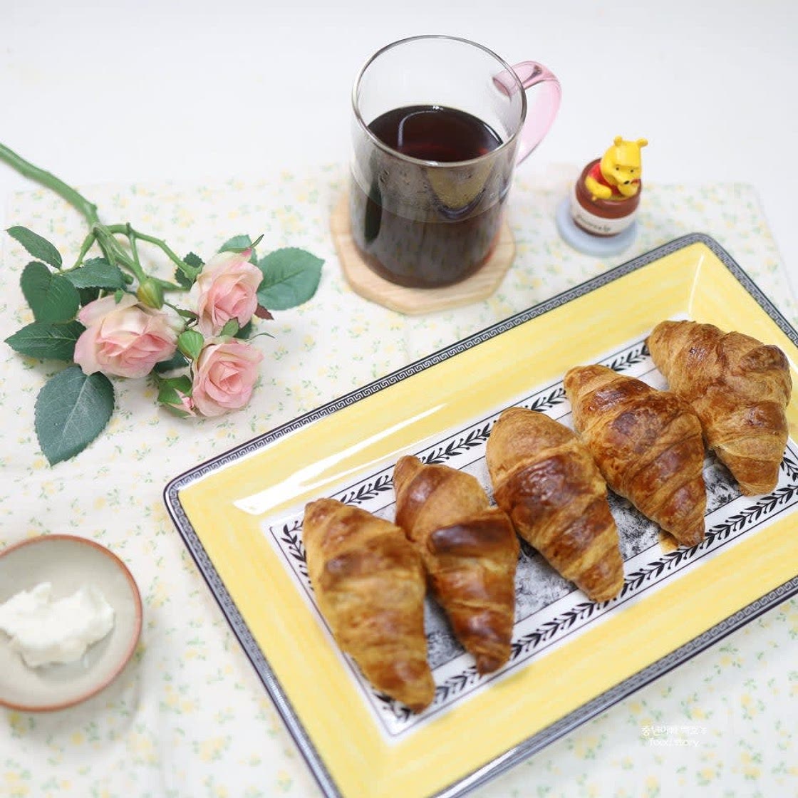 미니크로와상 생지 에어프라이어 간식 레시피 곰곰 냉동 크루아상 만들기