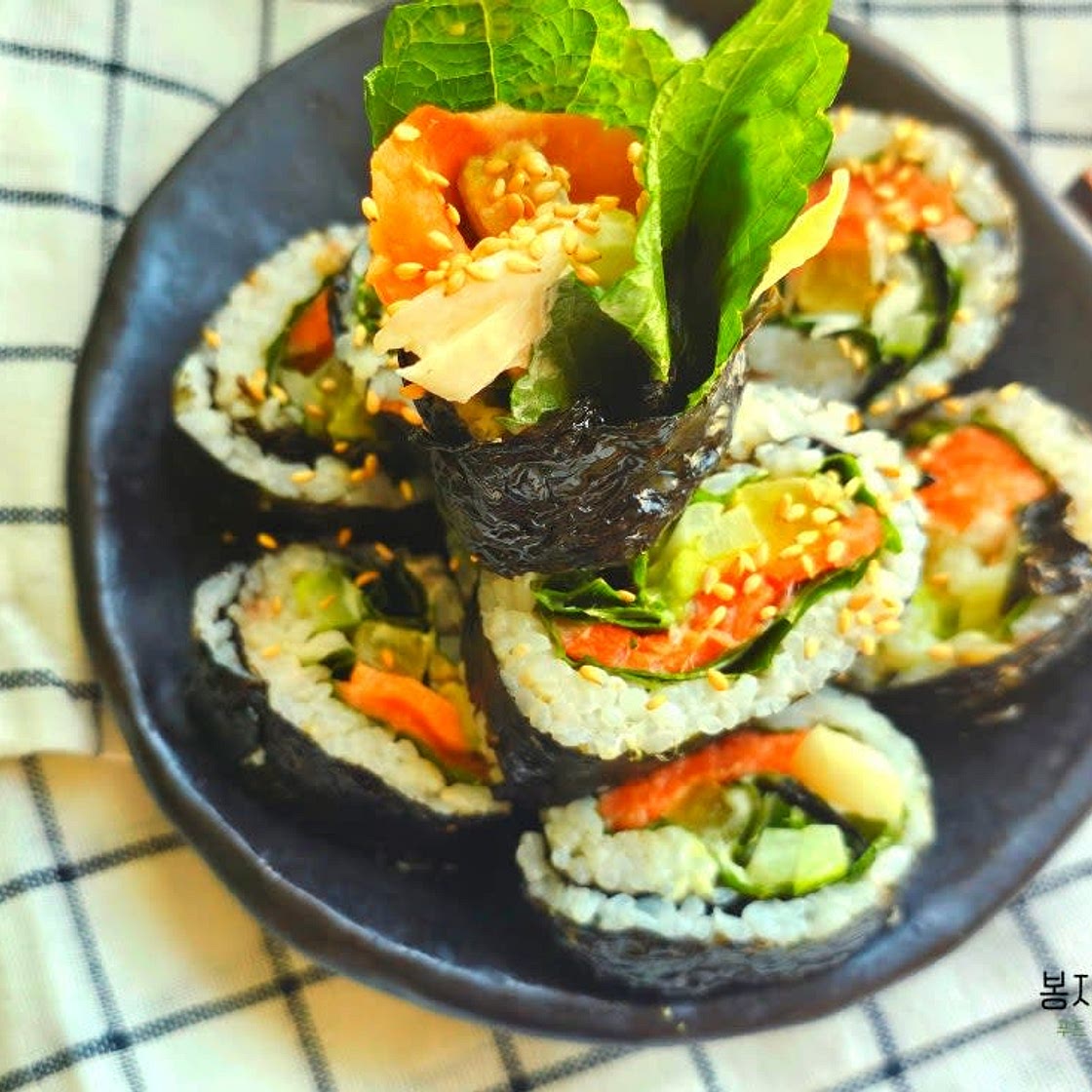 훈제 연어 아보카도 김밥