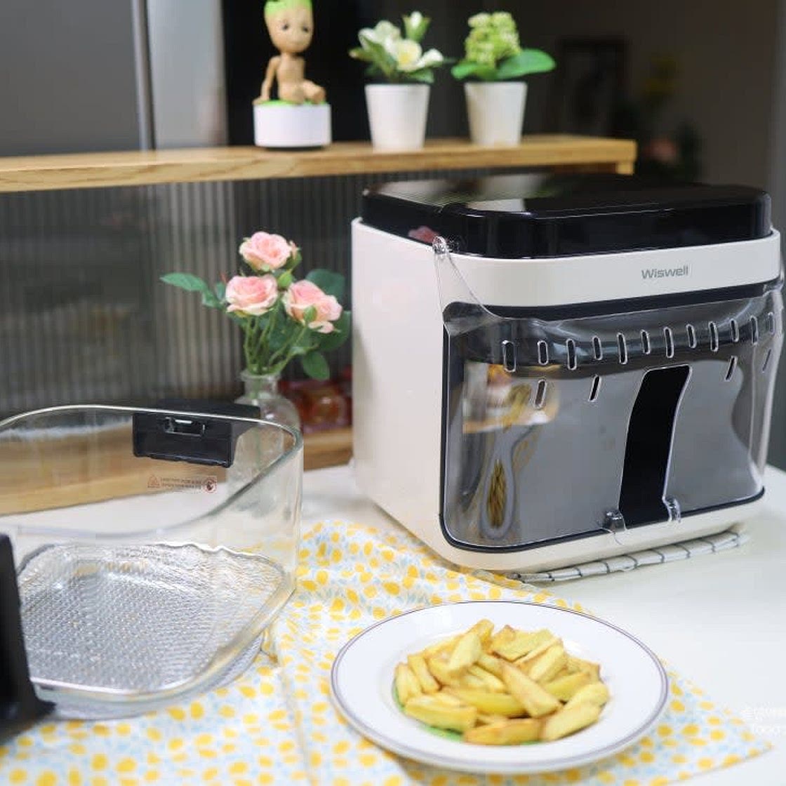 위즈웰 글로시업 에어프라이어 요리 고구마스틱 고구마말랭이 만들기