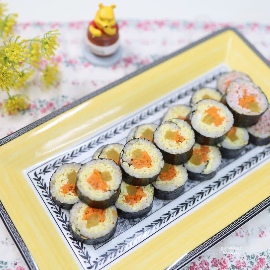 당근라페 김밥 만들기 계란지단김밥 만드는법 밥 짓기 양념