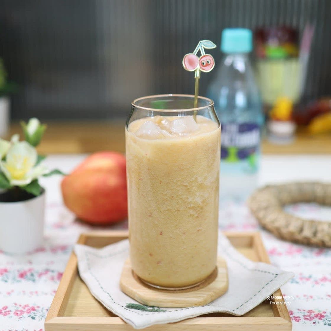 아침에 좋은 사과주스 만들기 사과쥬스 바나나와 갈아먹기 건강주스