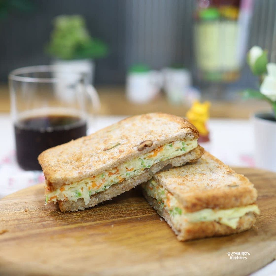 양배추계란토스트 만들기 옛날 식빵토스트 만드는법 원팬 레시피